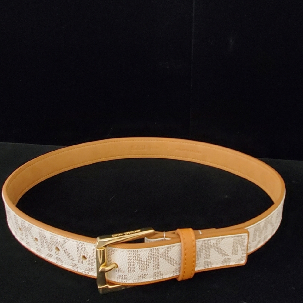 Michael Kors Vanilla twist belt/designer/cream/tan/MK